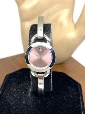 Movado Women's Watch 0606797 Rondiro Swiss Quartz Pink Dial Silver Steel 22mm